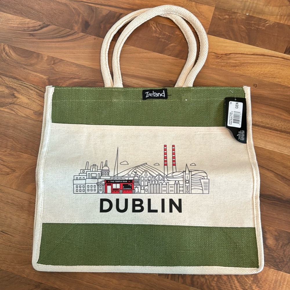 Seasons of Ireland Cara Craft Dublin green tote bag NWTS